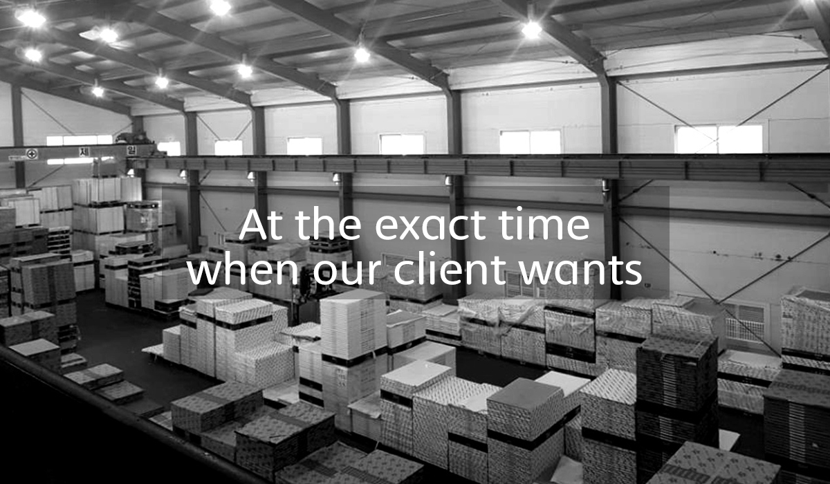At the exact time when our client wants